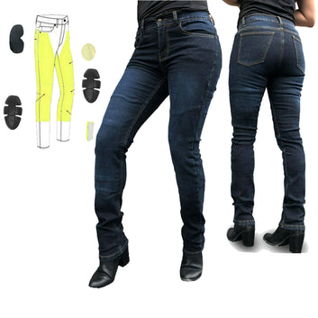 Giacca da moto Storm da donna foderata in Kevlar Jeans blu