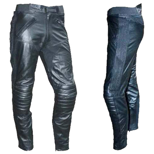 Nuovi pantaloni da moto da turismo in pelle premium da uomo con protezioni CE su fianchi e ginocchia