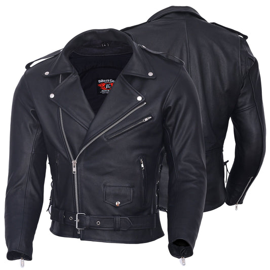 Giacca in pelle da motociclista Brando Patrol Style Classic