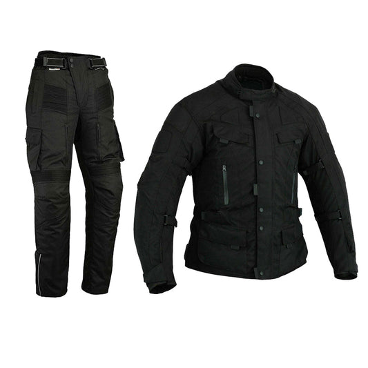 Tuta impermeabile in tessuto Infinity Adventure da moto, 2 pezzi, nera 