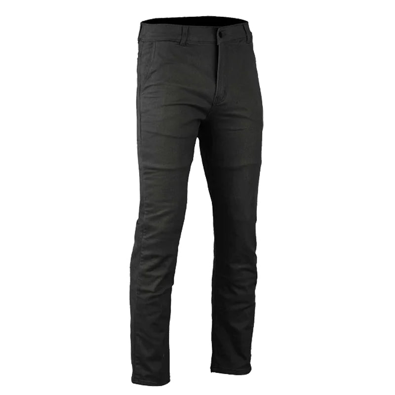 Stork Mens Motorcycle Lined with Kevlar Chino Pants Black