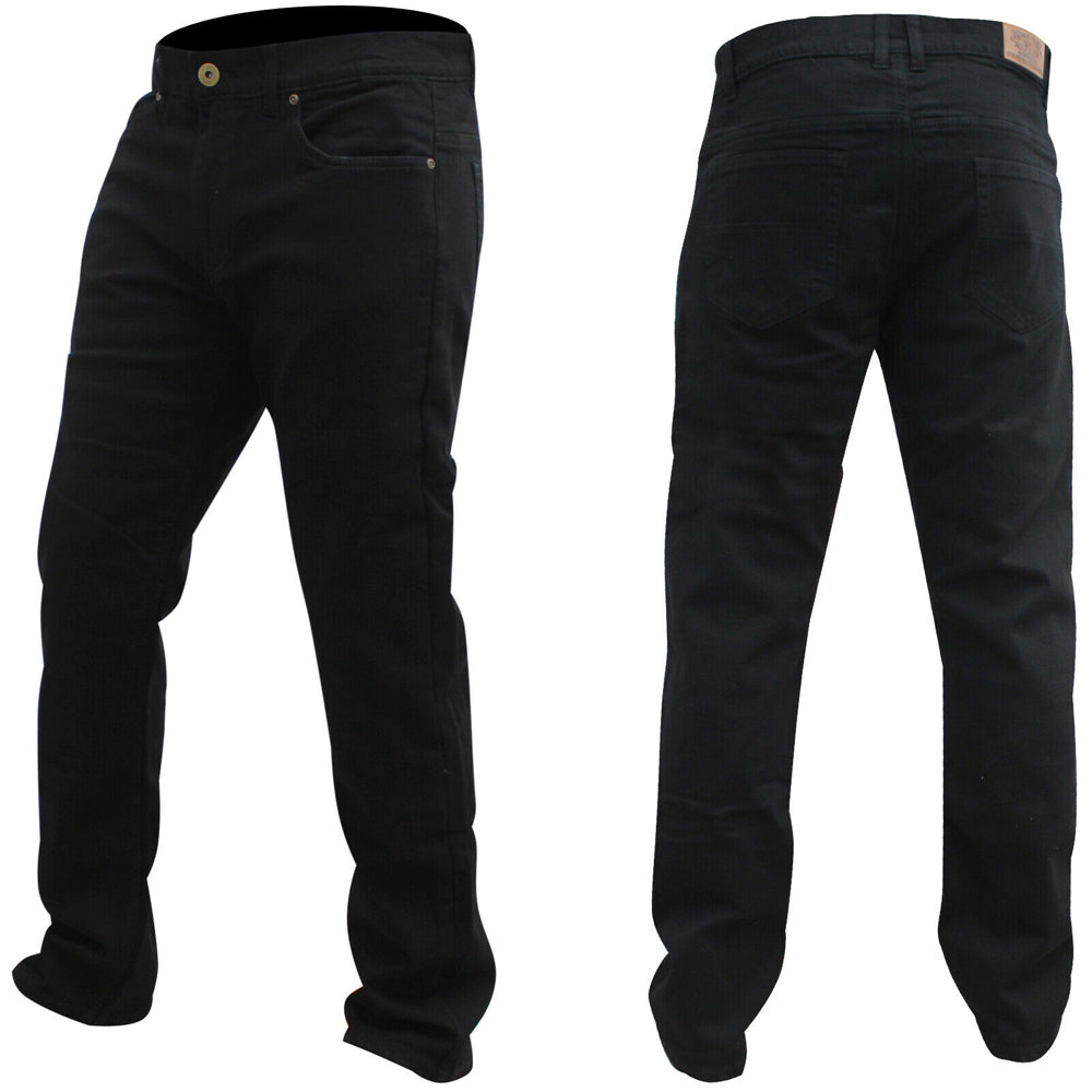 Mens Motorcycle Stretch Lined with Kevlar Jeans Black