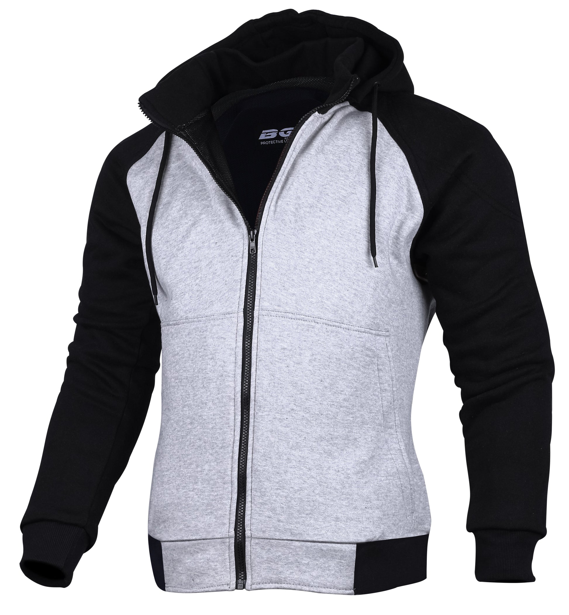 Alpha Protective Motorcycle Hoodie Lined with Kevlar Black/Grey