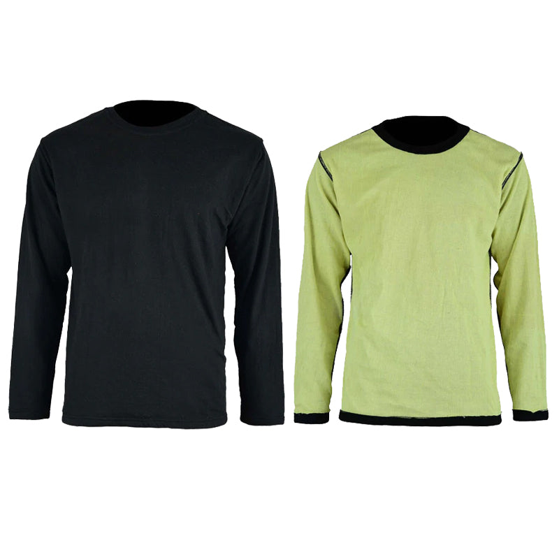 Mens Motorcycle Apex Long Sleeve Lined with Kevlar T-Shirt Black