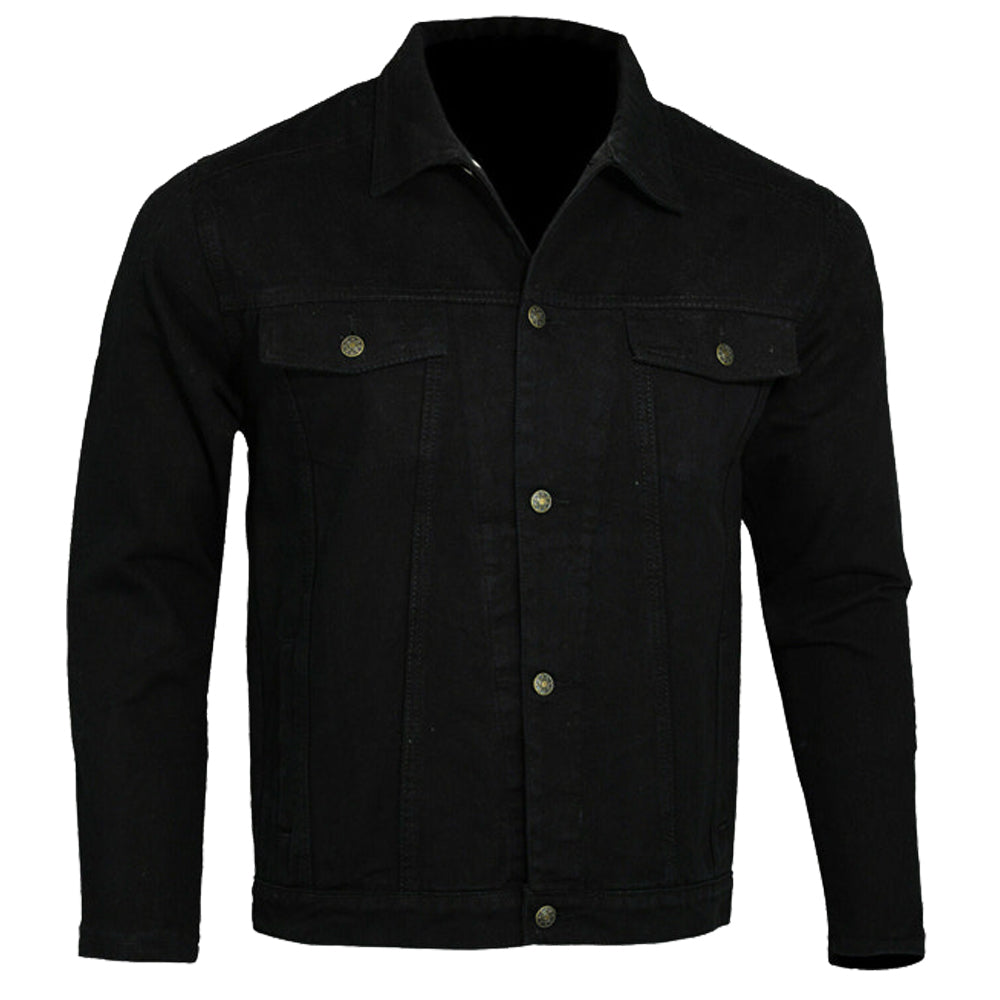 Mens Jack Motorcycle Denim Lined with Kevlar Jacket Black
