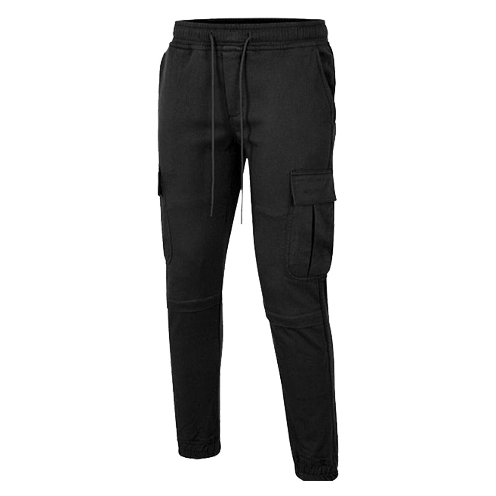 Charlie Men's Casual Stretch Motorcycle Lined With Kevlar Cargo Pants Black
