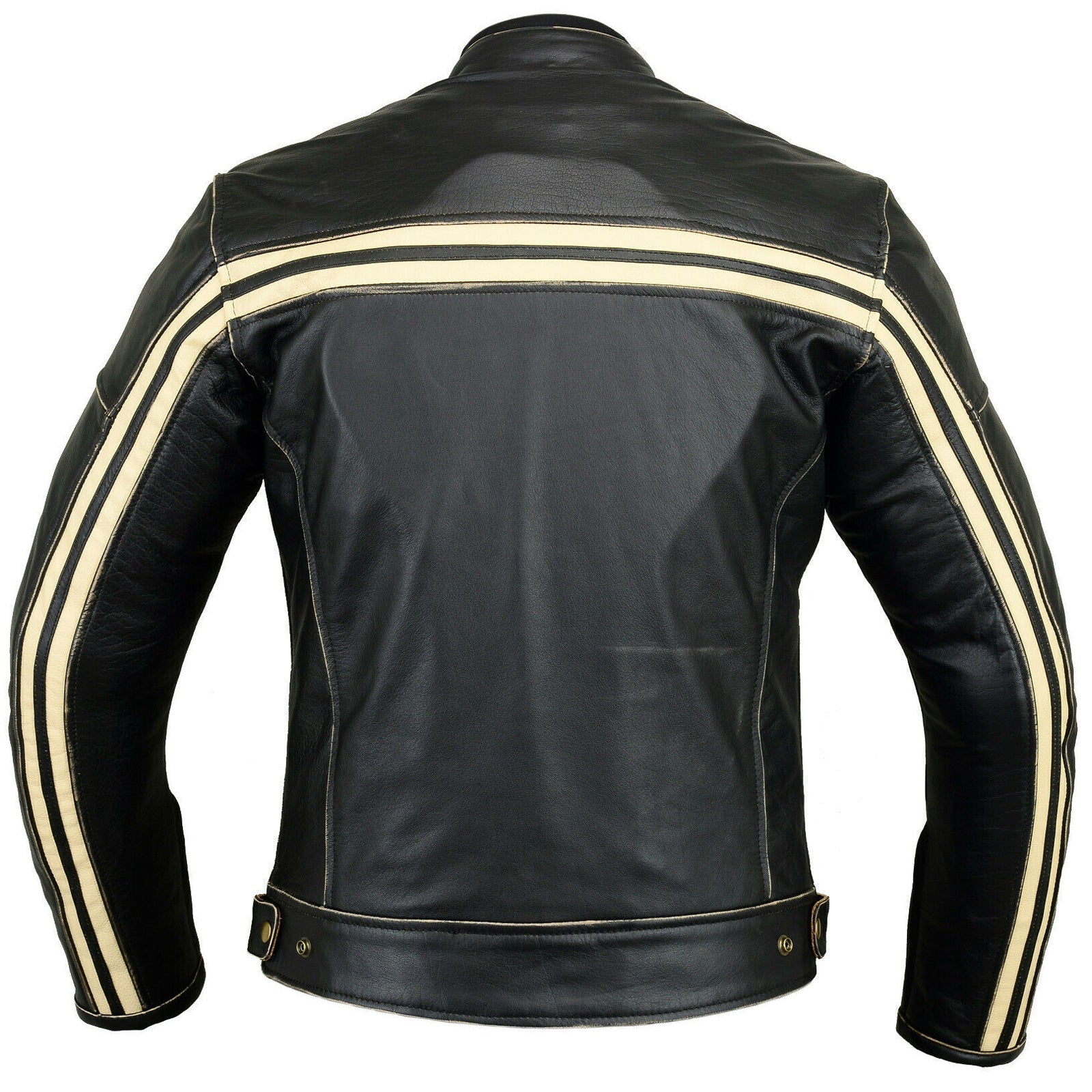 Mens Boonie Cafe Racer Motorcycle Leather Jacket