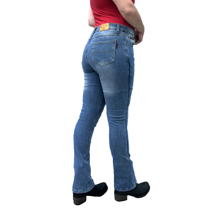 Ladies Motorcycle Grouse Lined with Kevlar Protective Jeans Blue