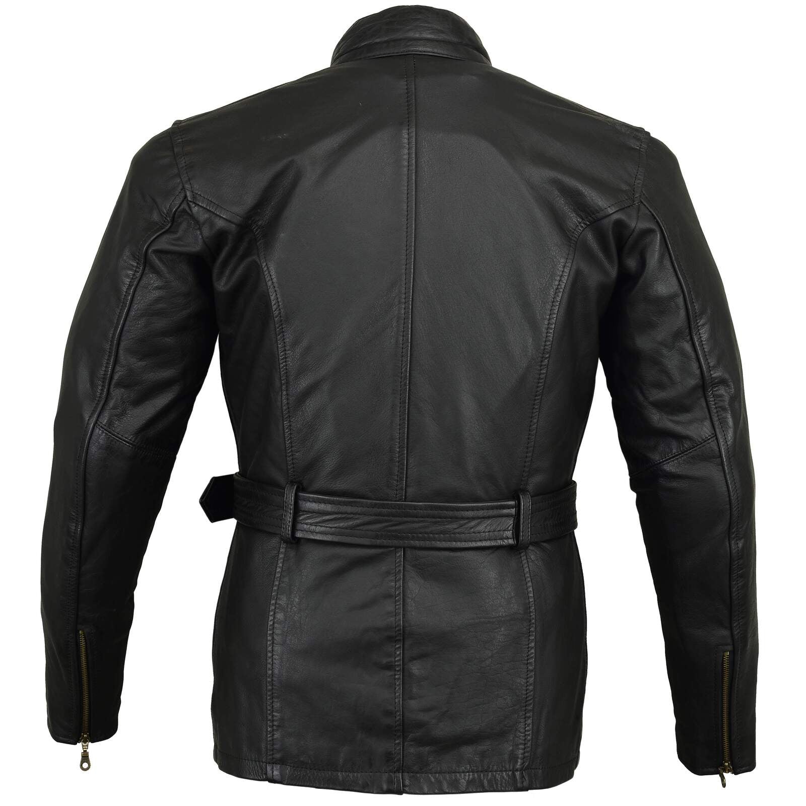 Motorcycle Leather Jacket Trail Master Waxed Belstaff Style Black