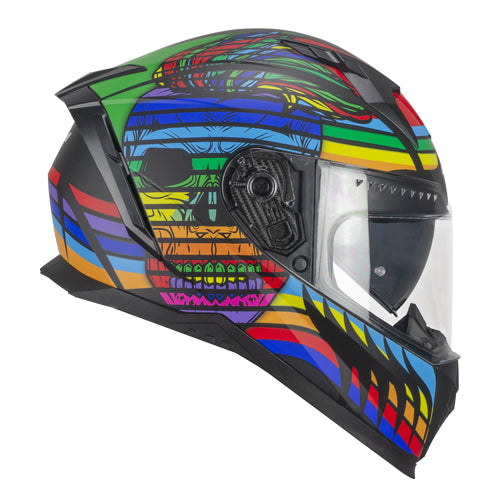 Casco integrale da moto CGM 311X Blast Skull Nero / Blu / Rosso Opaco