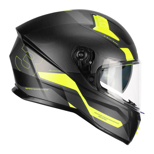 Casco integrale da moto CGM 333G Onyx Sport Nero / Giallo / Fluorescente Opaco