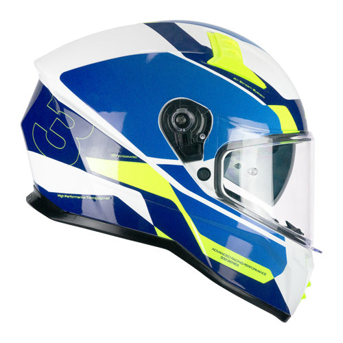 Casco integrale da moto CGM 333G Onyx Sport Blu / Fluo / Giallo