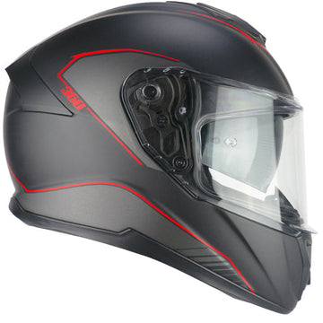 Casco integrale da moto CGM 360G Kad Ride Nero / Rosso Opaco