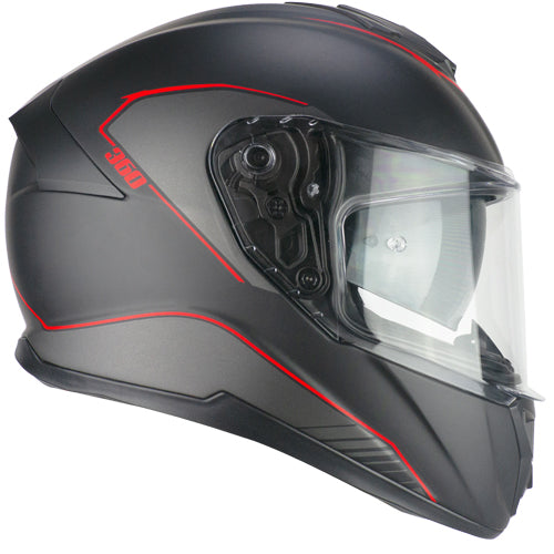 Casco integrale da moto CGM 360G Kad Ride Nero / Rosso Opaco