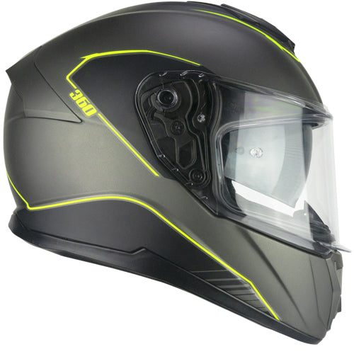 Casco integrale da moto CGM 360G Kad Ride Giallo grafite / Fluorescente opaco