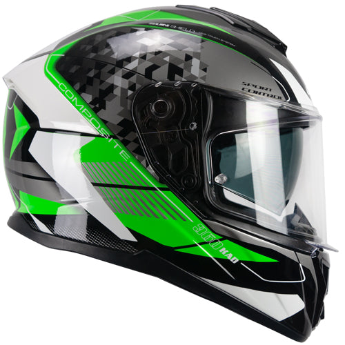 Casco integrale da moto CGM 360S Kad Race Grigio / Verde