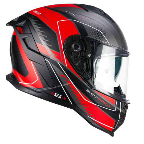 Casco integrale da moto CGM 363G Shot Race Antracite Rosso Opaco