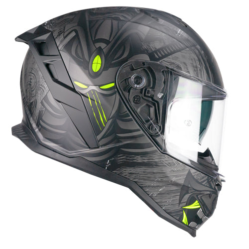 Casco integrale da moto CGM 363S Shot Nippo Nero Giallo / Fluorescente Opaco