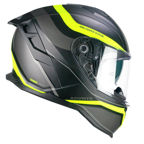 Casco integrale da moto CGM 363X Shot Run Nero Giallo / Fluorescente Opaco