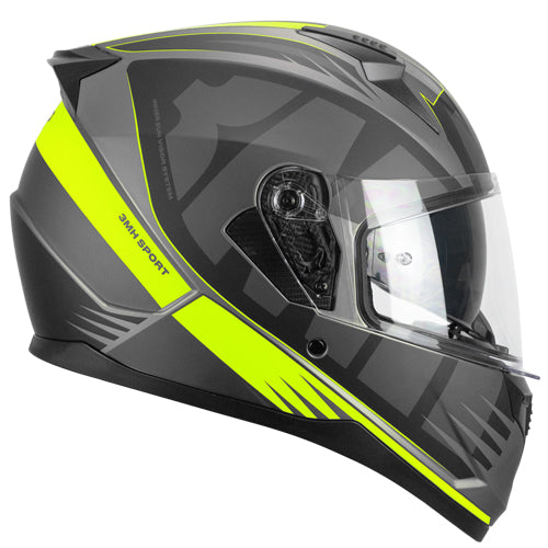 Casco integrale da moto CGM 3MHG Speeder Sport Nero Giallo / Fluorescente Opaco