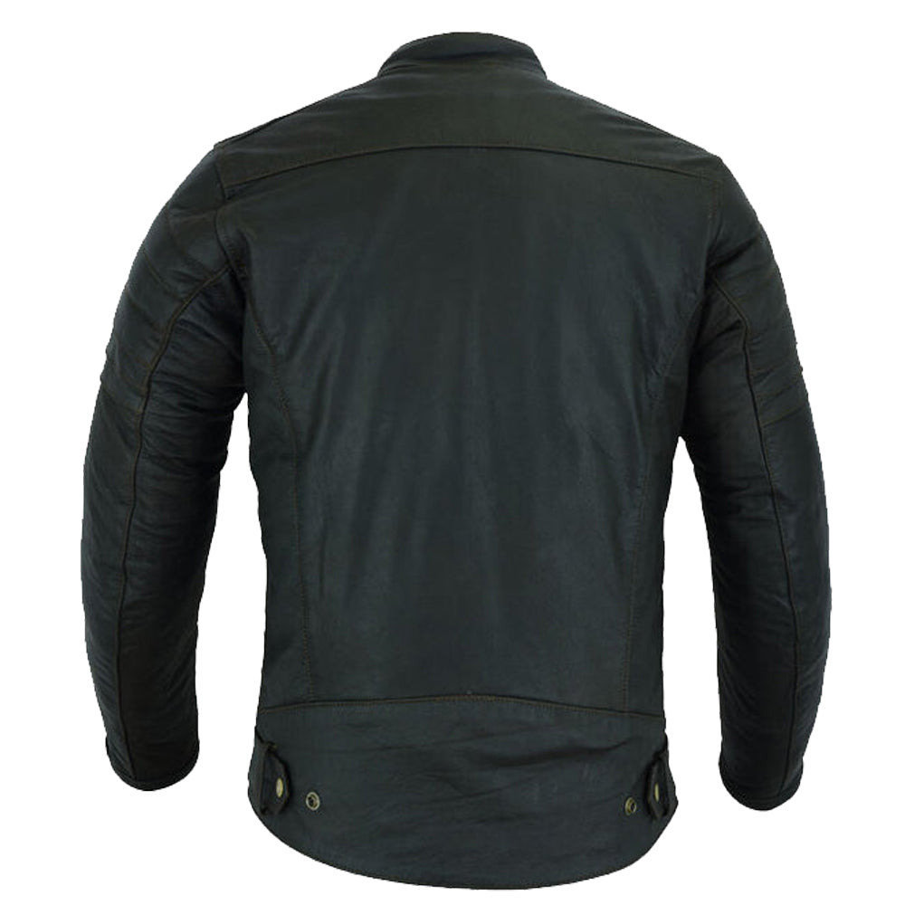 Motorcycle Mens Heritage Style Element Leather Jacket Brown