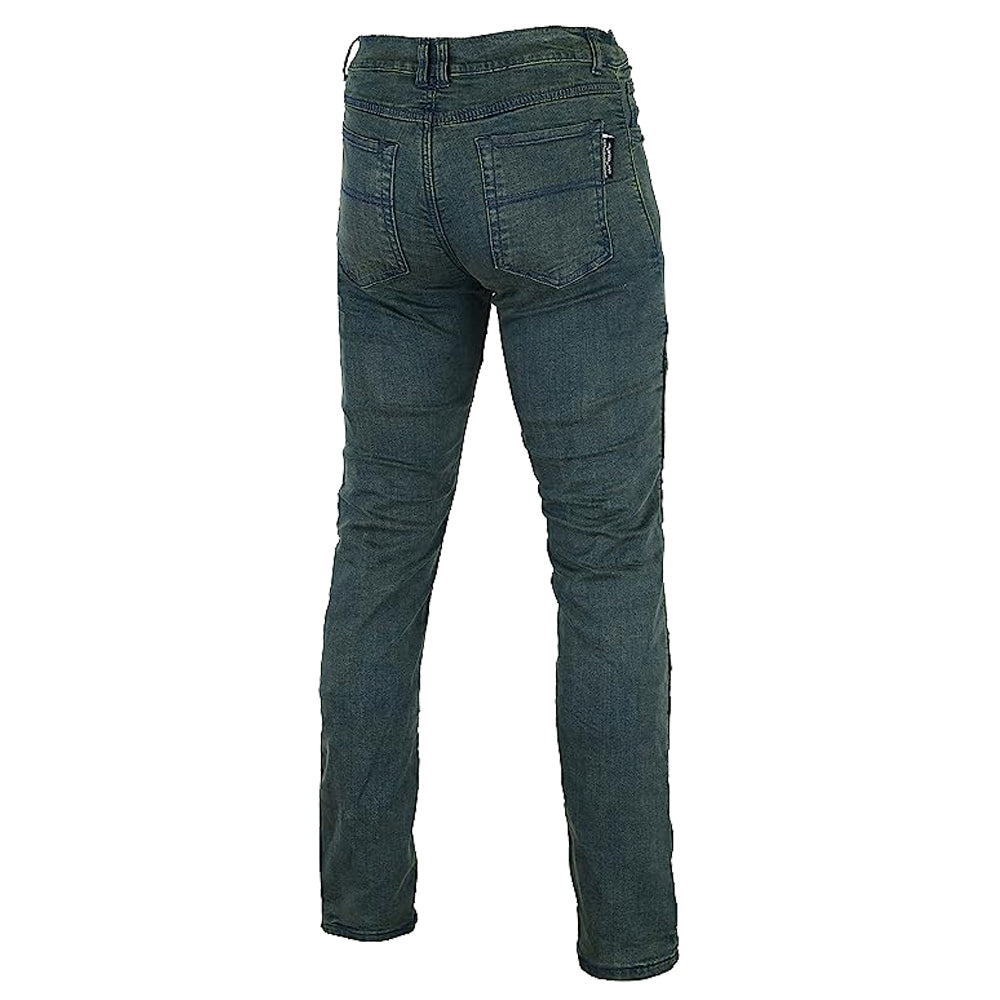 New Ladies Stretch Kevlar Lined Protective Motorcycle Jeans with Removable CE 1621-1 Armour