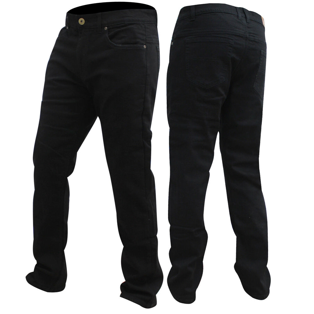 Mens Motorcycle Stretch Lined with Kevlar Jeans Black