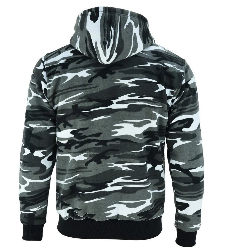 Alpha Motorcycle Hoodie Lined with Kevlar Camo Grey