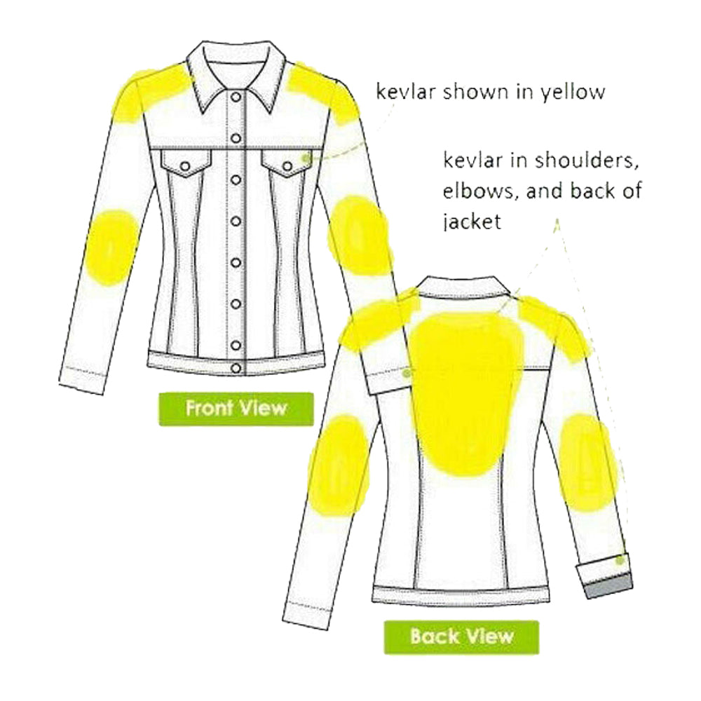 Mens Jack Motorcycle Denim Lined with Kevlar Jacket Black