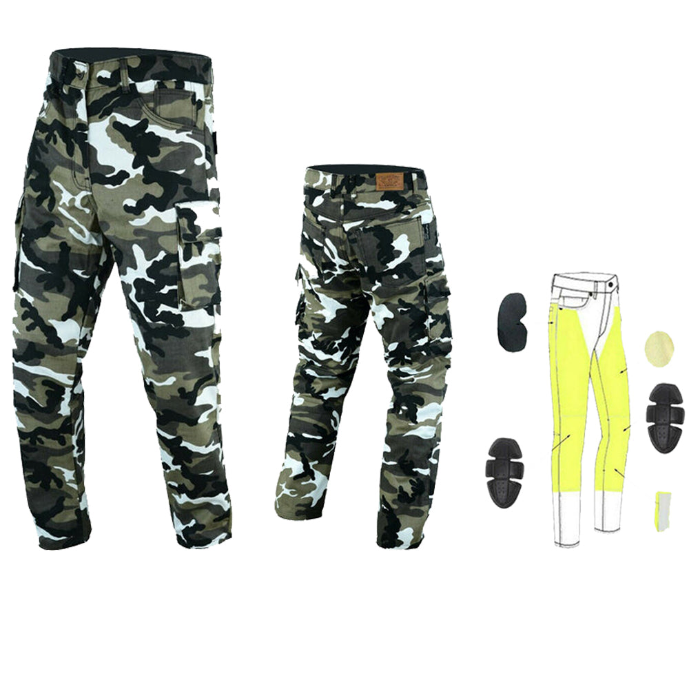 Robin Men Motorcycle Lined with Kevlar Cargo Pants Grey