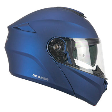 CGM 568A Ber Mono Modular Motorcycle Helmet Satin Blue