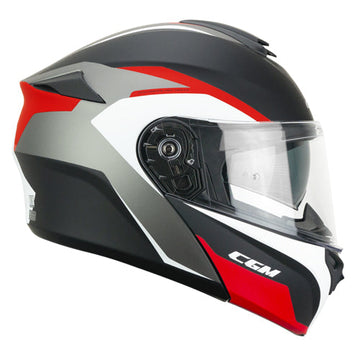 Casco da moto modulare CGM 568G Ber Dresda Nero / Rosso Opaco