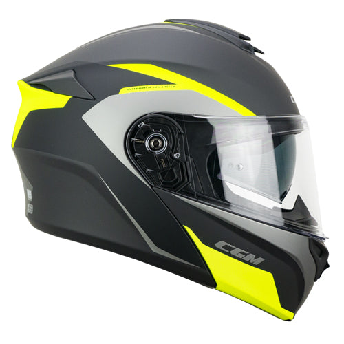 Casco da moto modulare CGM 568G Ber Dresda Giallo Grafite / Fluorescente Opaco