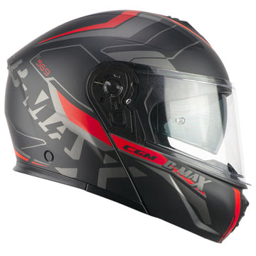 Casco da moto modulare CGM 569G C-Max City Nero / Rosso Opaco