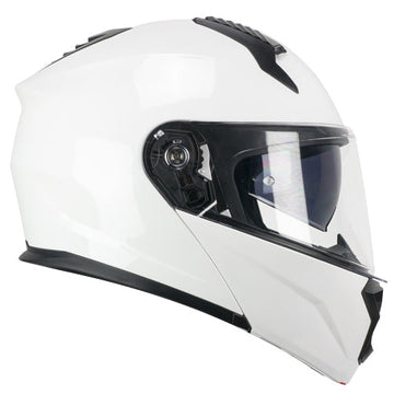 Casco da moto modulare CGM 5THA Falcon Mono Bianco