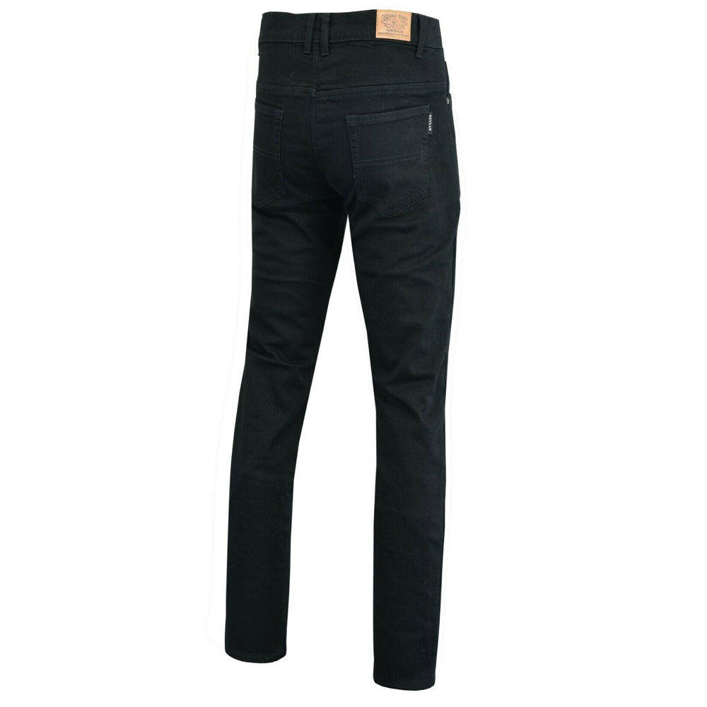 Mens Motorcycle Stretch Lined with Kevlar Jeans Black