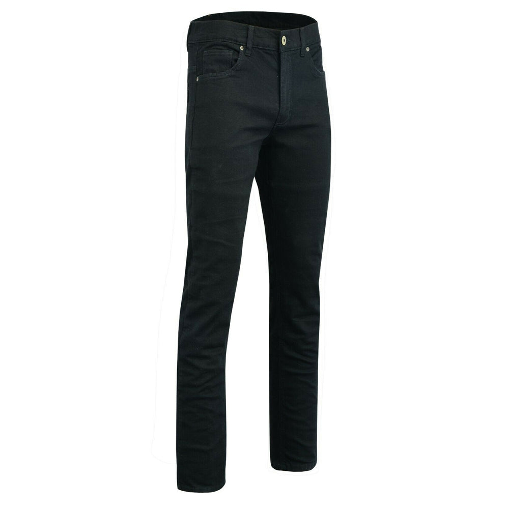 Mens Motorcycle Stretch Lined with Kevlar Jeans Black