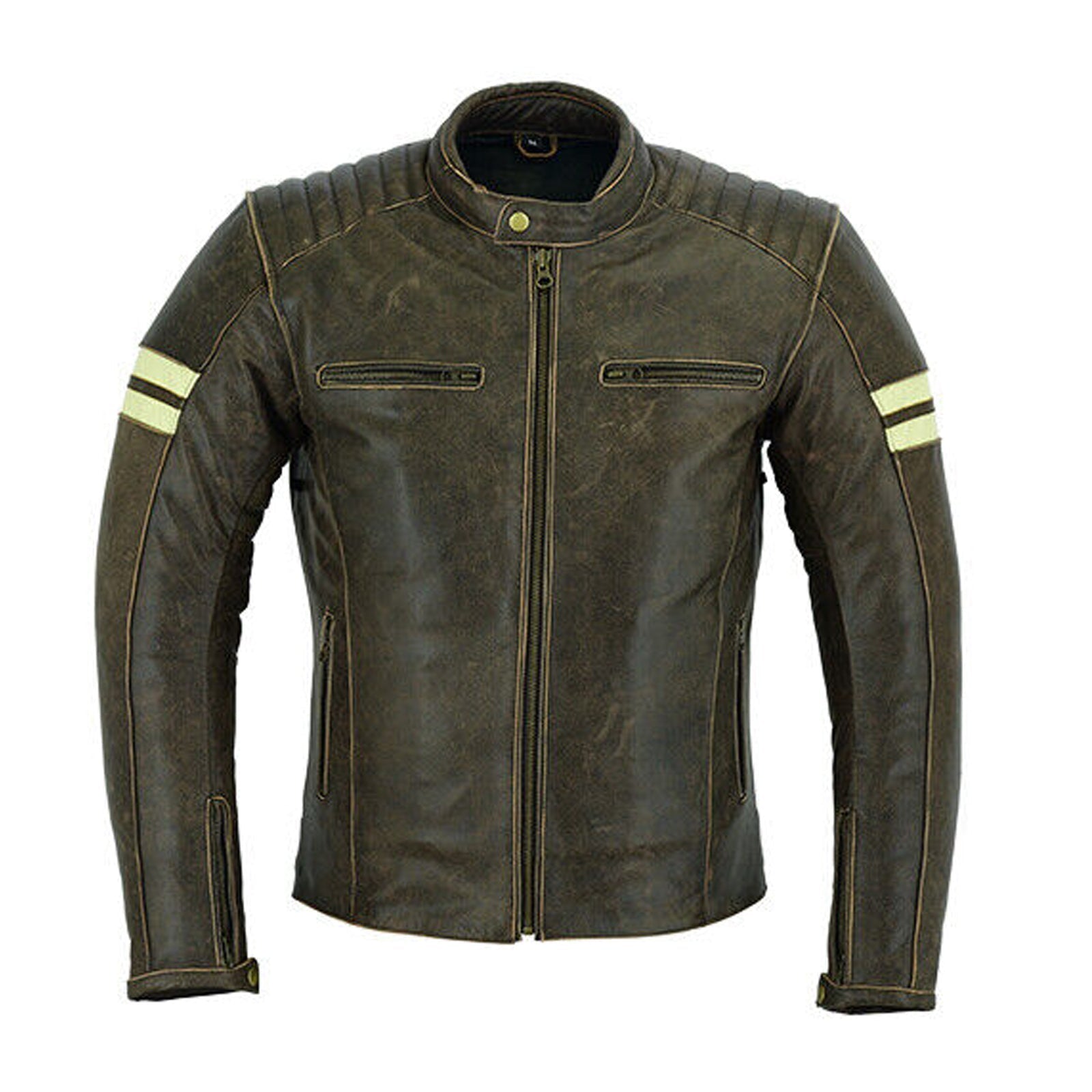 Motorcycle Leather Jacket Roadster Retro Classic Rider Style