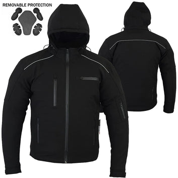 Giacca da motociclista Apex Soft Shell foderata in Kevlar con cappuccio
