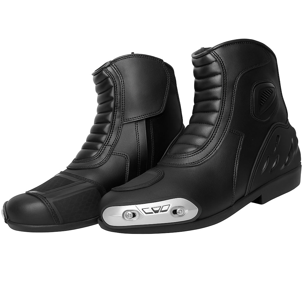 Stivali da moto sportivi in ​​pelle Adventure, scarpe corte alla caviglia