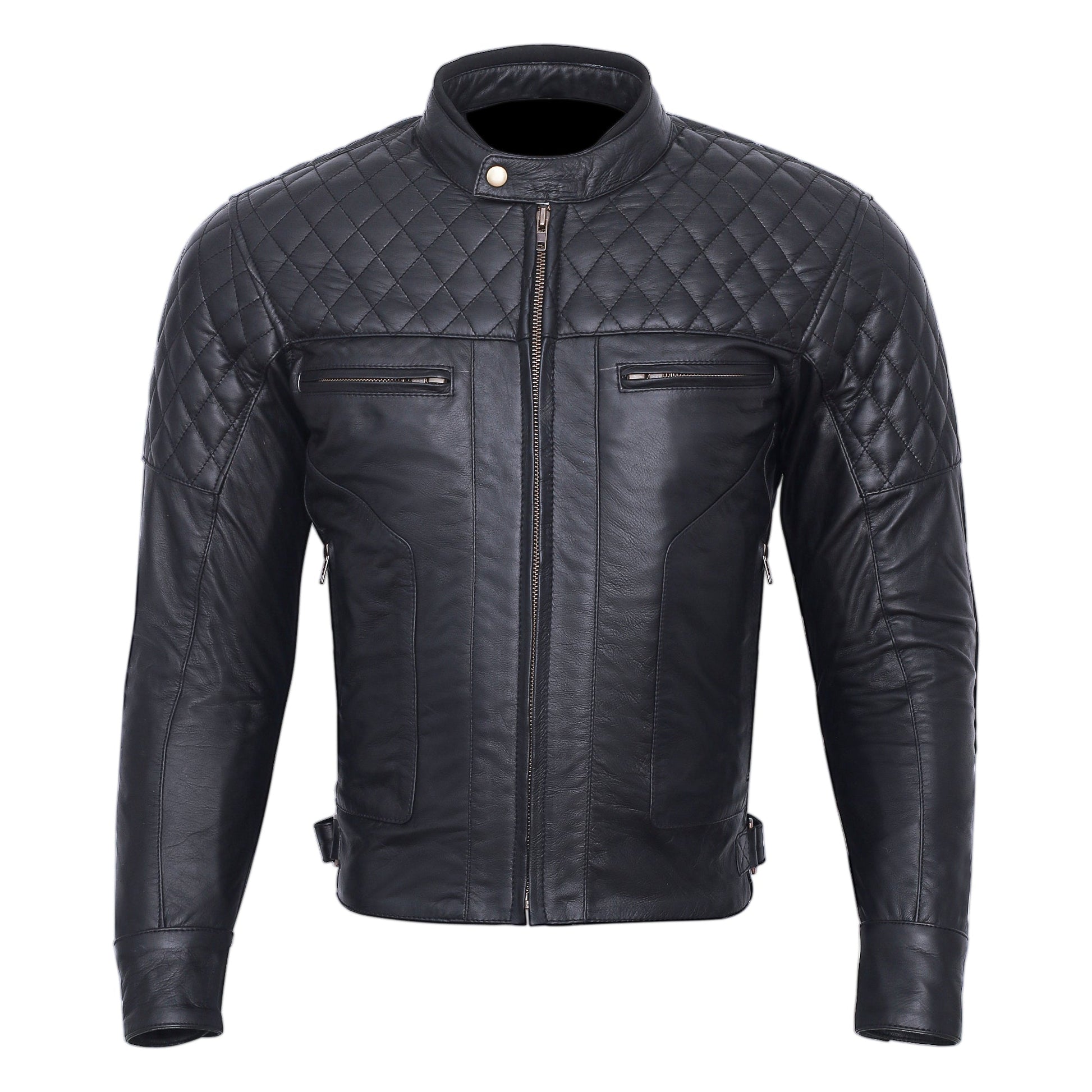 Motorcycle Limited Baron Diamond Premium Quality Soft Analine Leather Jacket CE Removable Armour