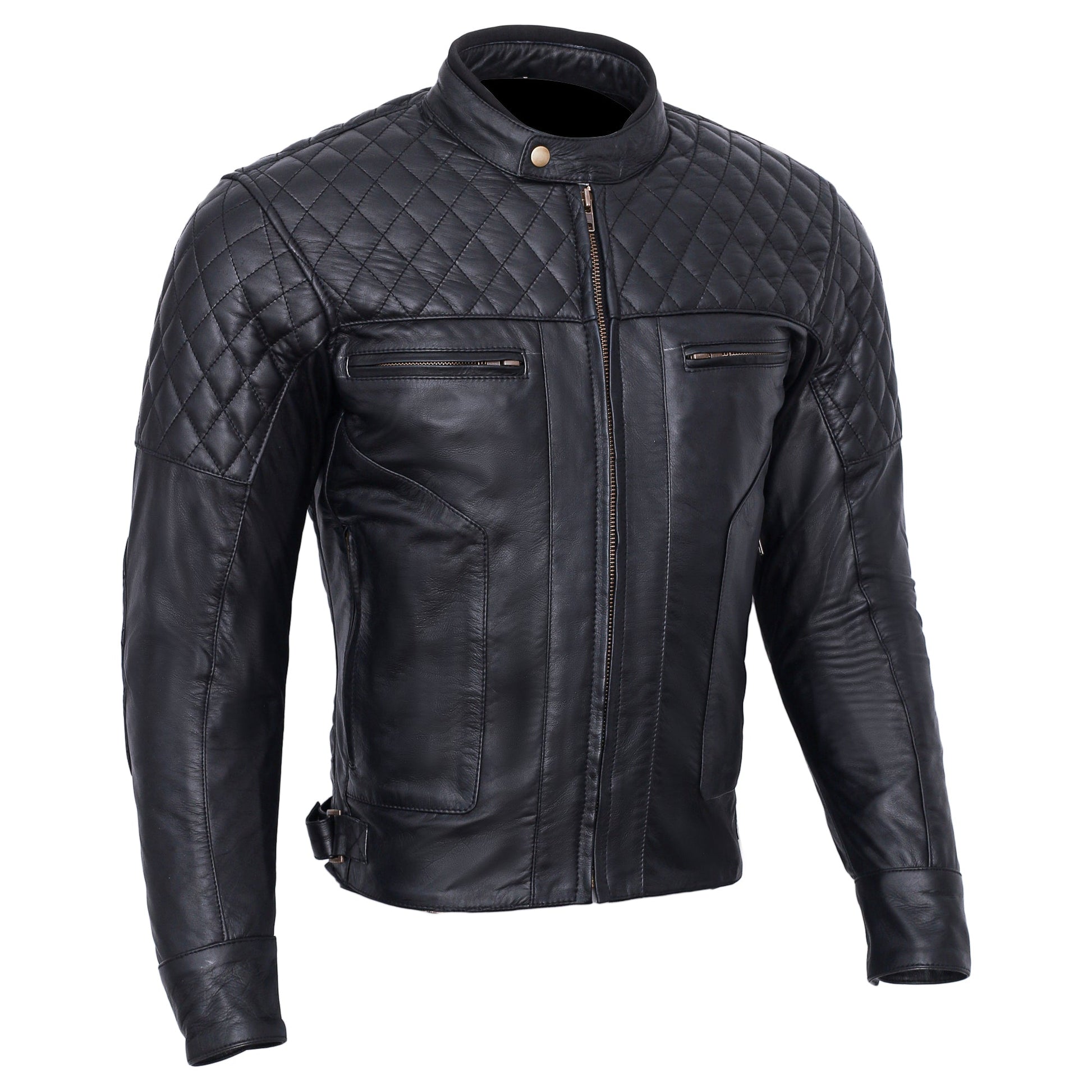 Motorcycle Limited Baron Diamond Premium Quality Soft Analine Leather Jacket CE Removable Armour