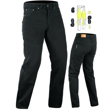Jeans da motociclista in denim foderati in Kevlar da uomo Cougar, neri