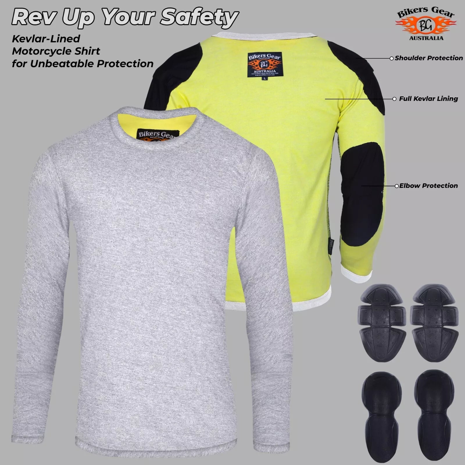 Mens Motorcycle Full Kevlar Lined T-shirt Motorbike CE Armor