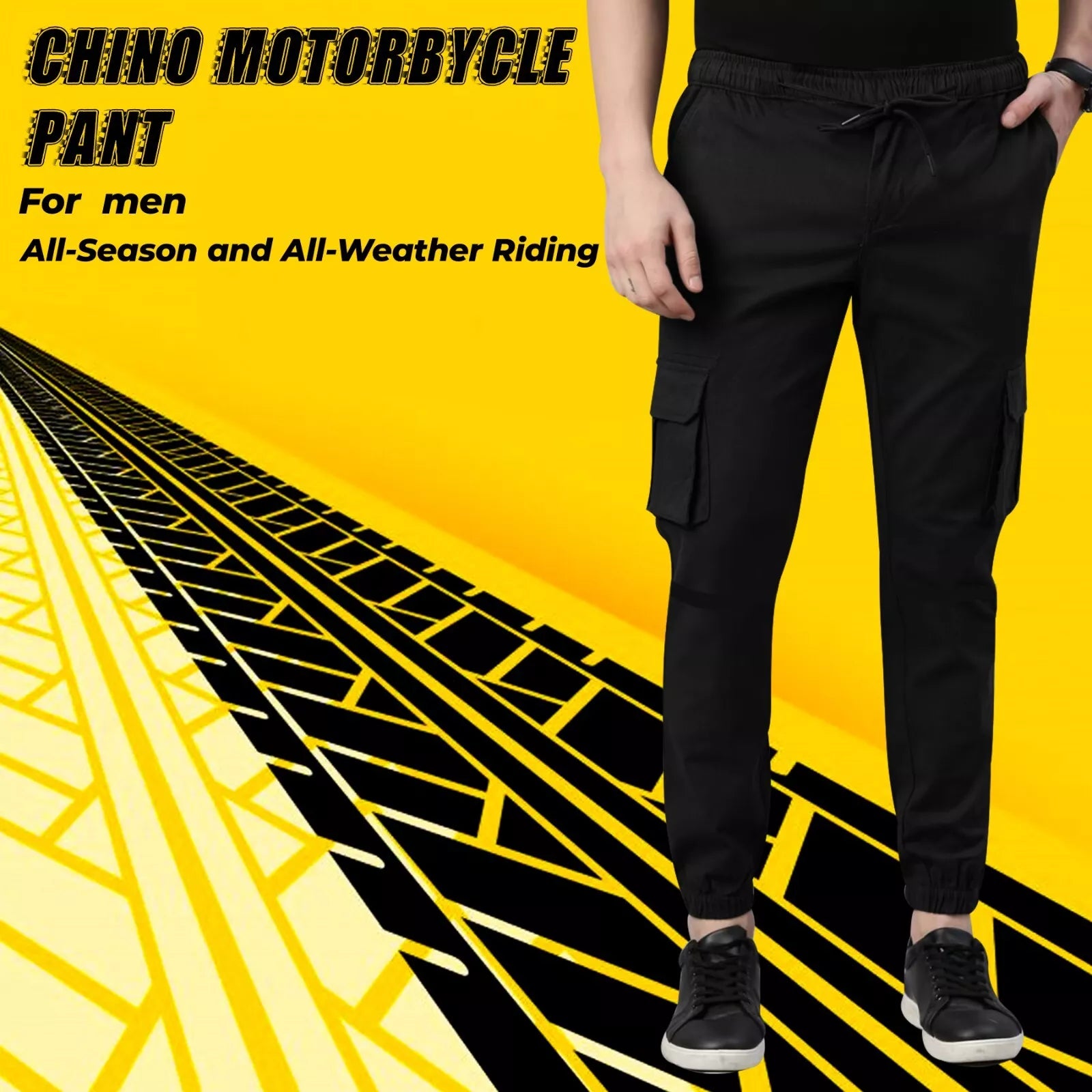 Charlie Men's Casual Stretch Motorcycle Cargo Kevlar Lined Pants