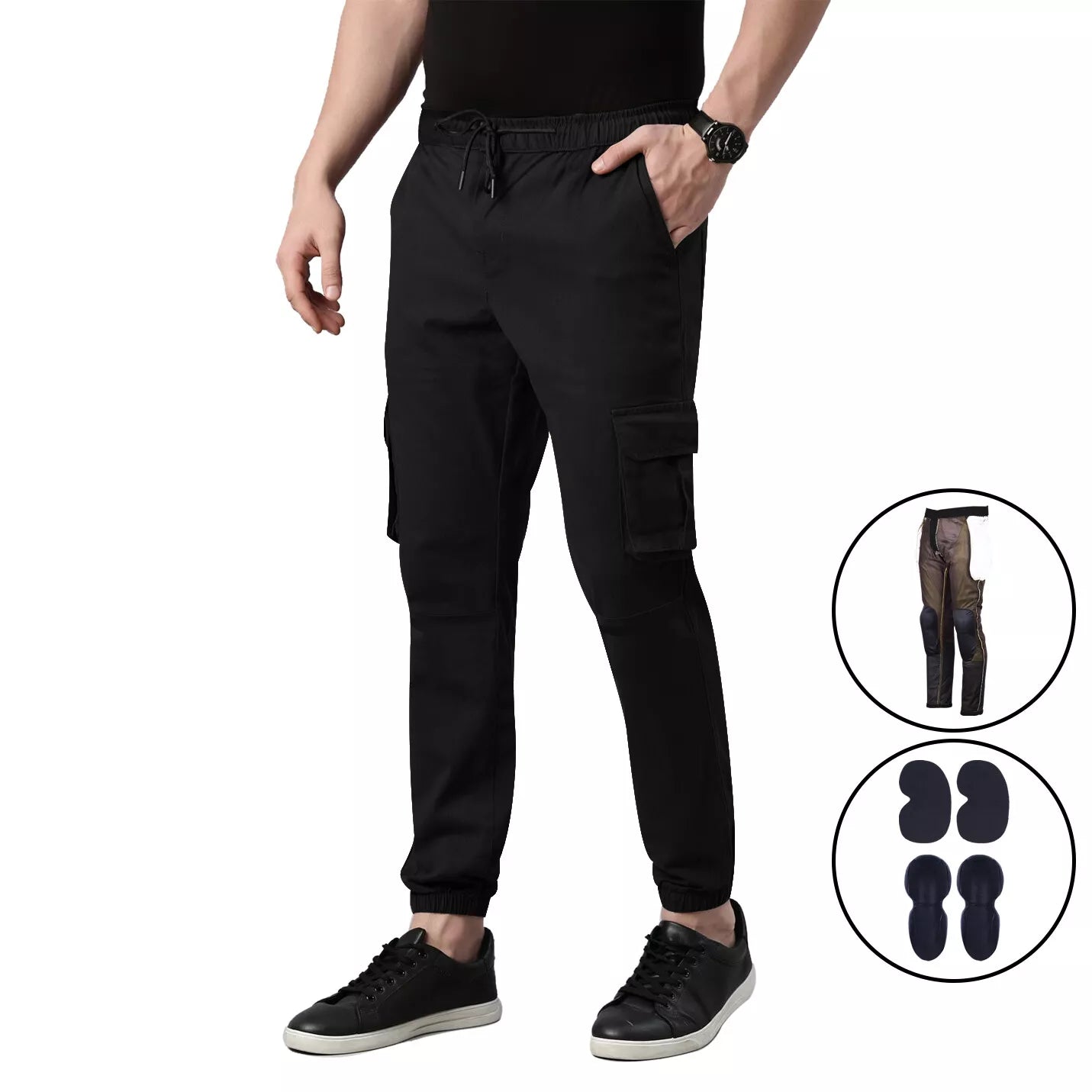 Charlie Men's Casual Stretch Motorcycle Cargo Kevlar Lined Pants