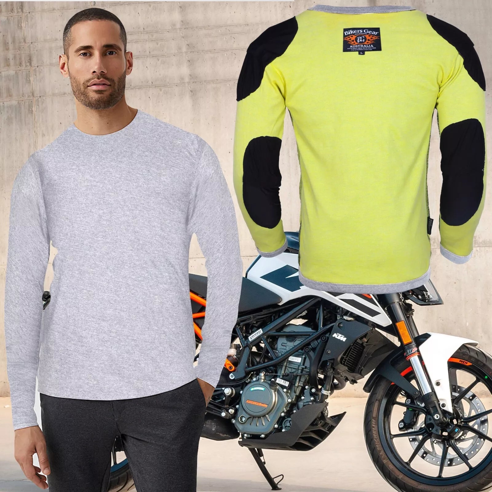 Mens Motorcycle Full Kevlar Lined T-shirt Motorbike CE Armor