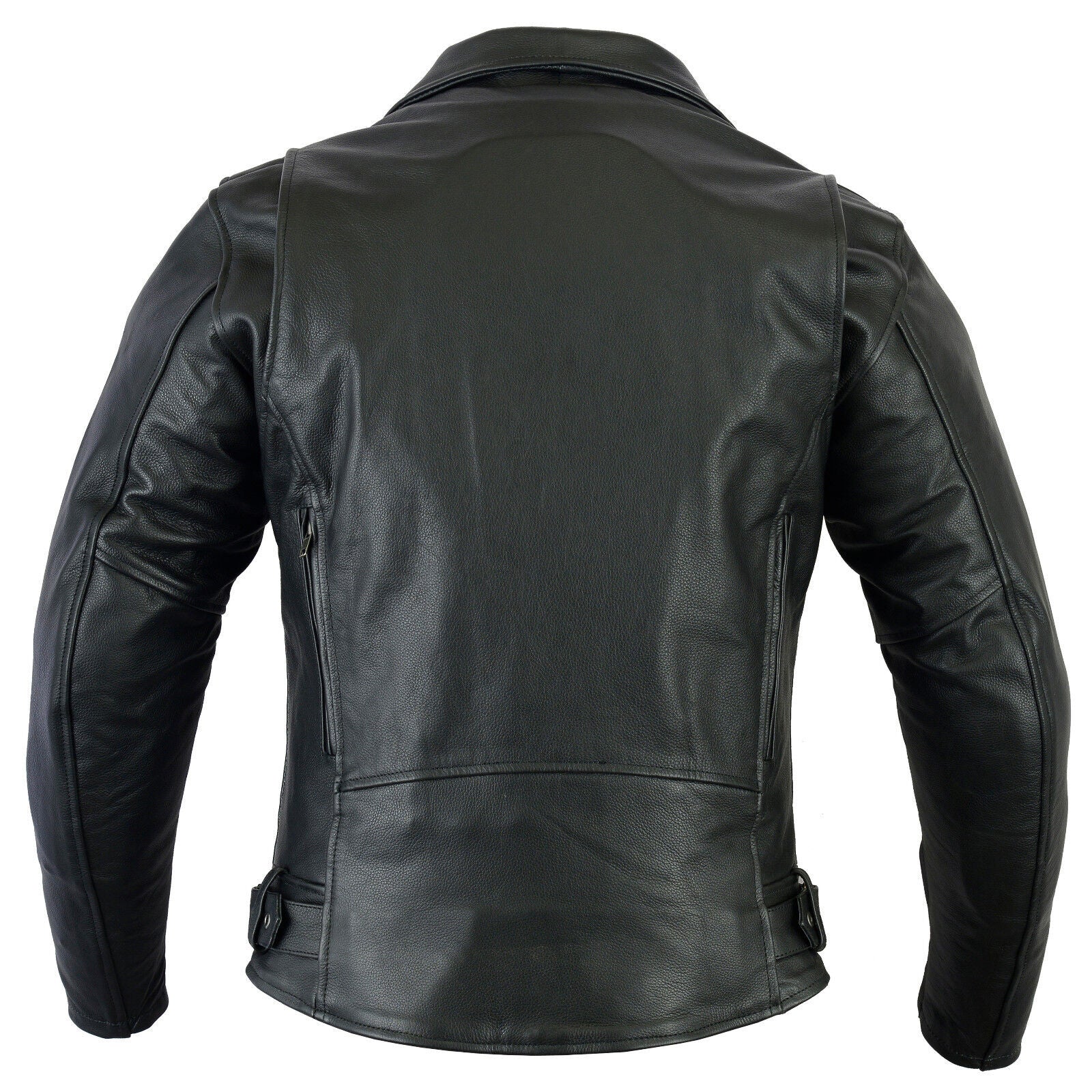 Motorcycle Brando No Buckle Leather Jacket Removable CE armour