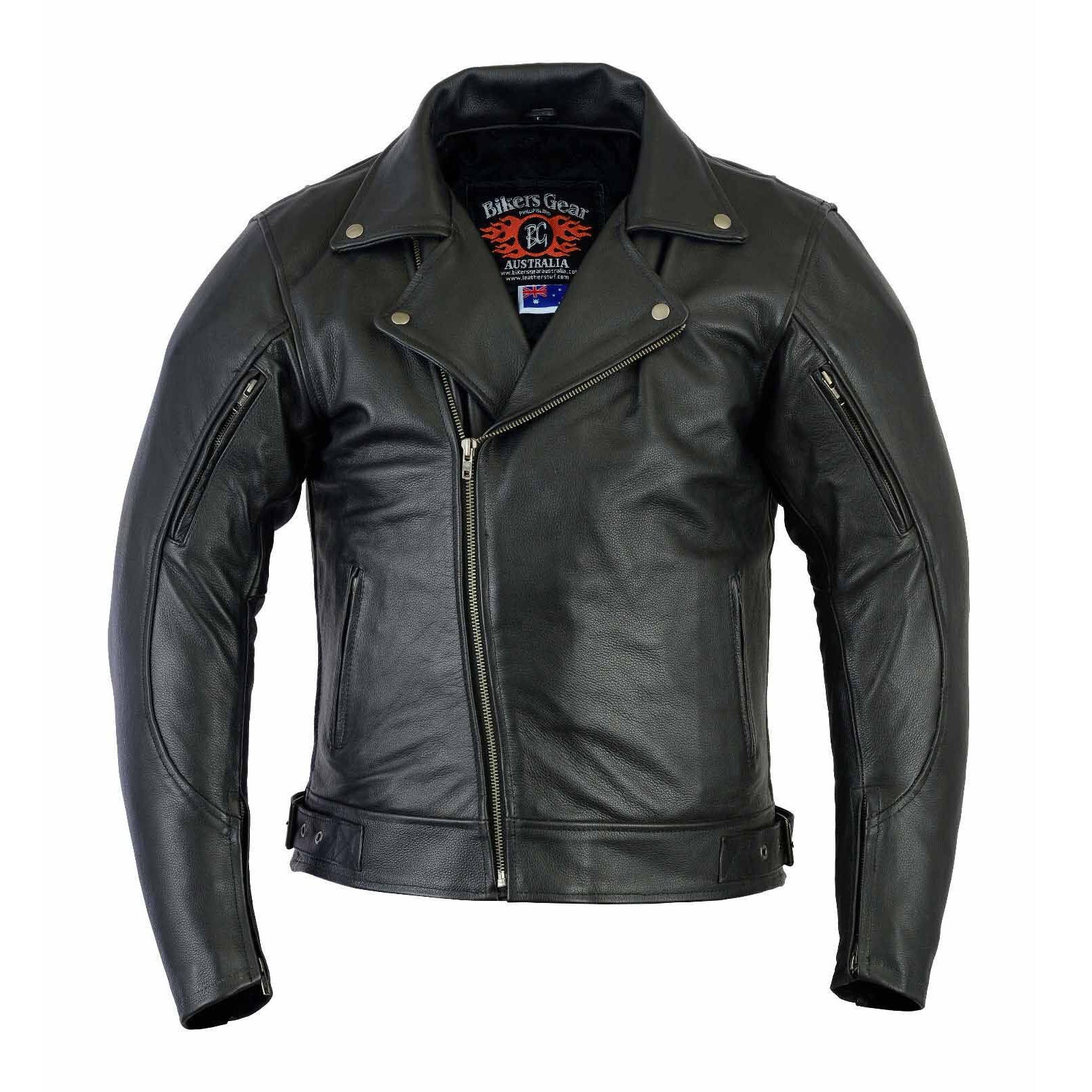 Motorcycle Brando No Buckle Leather Jacket Removable CE armour